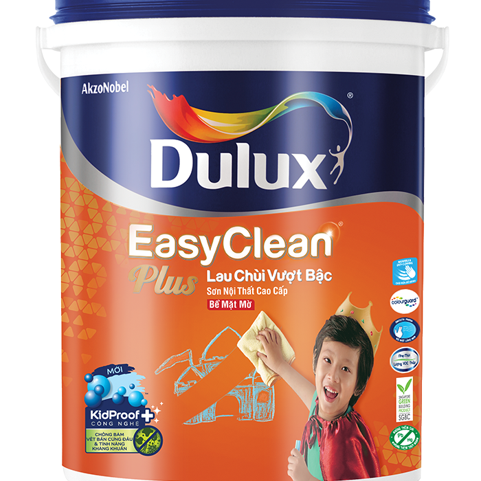 Dulux EasyClean Plus lau chùi vượt bậc – Bề mặt mờ
